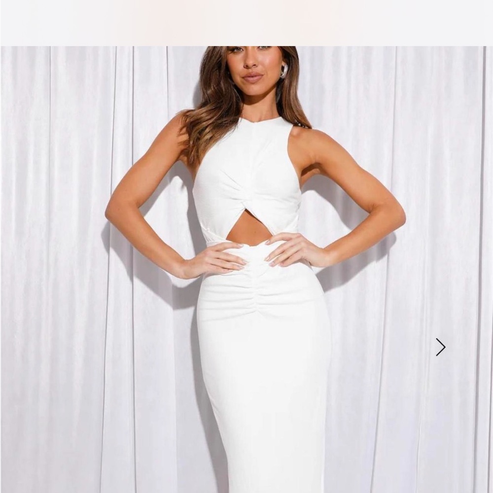 Hello Molly White Backless Dress